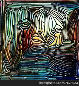 Dreams of Glass series. Abstract design made of Stained glass pattern of color fragments on the subject of colorful design, creativity, art and imagination