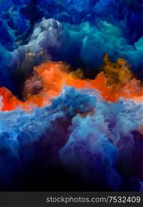 Dreams of Upper Atmosphere series. Canvas of fractal colors on the subject of digital painting, alien worlds and abstract art.