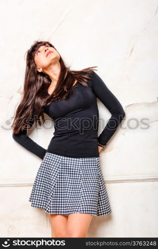 dreamy look brunette in a dress