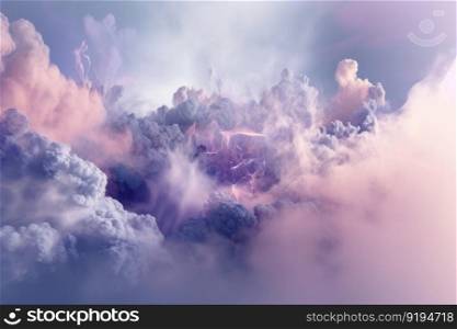 Dreamy sky background. Fairy magic cloud. Generate Ai. Dreamy sky background. Generate Ai