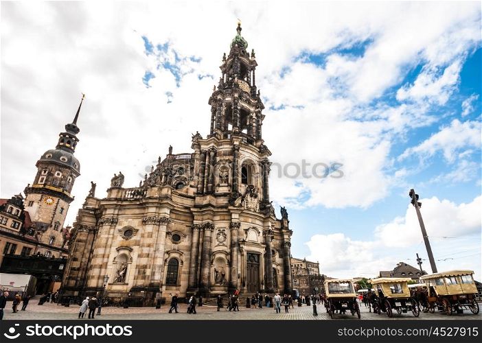Dresden Cathedral. view of the Dresden Cathedral belonging to the castle