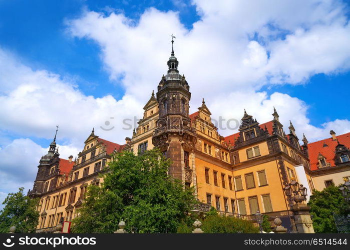 Dresden facades near Zwinger in Germany. Dresden facades street near Zwinger in Germany