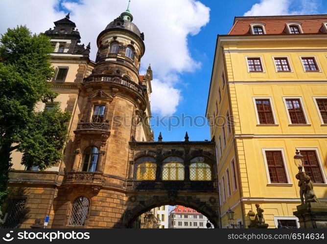 Dresden facades near Zwinger in Germany. Dresden facades street near Zwinger in Germany