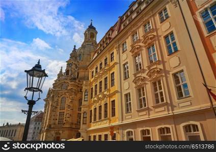 Dresden facades Saxony of Germany. Dresden street facades in Saxony of Germany