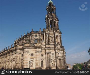 Dresden Hofkirche. Dresden Cathedral of the Holy Trinity aka Hofkirche Kathedra≤Sanctissimae Trinitatis in Dresden Germany