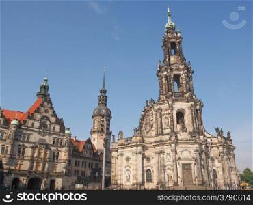 Dresden Hofkirche. Dresden Cathedral of the Holy Trinity aka Hofkirche Kathedrale Sanctissimae Trinitatis in Dresden Germany