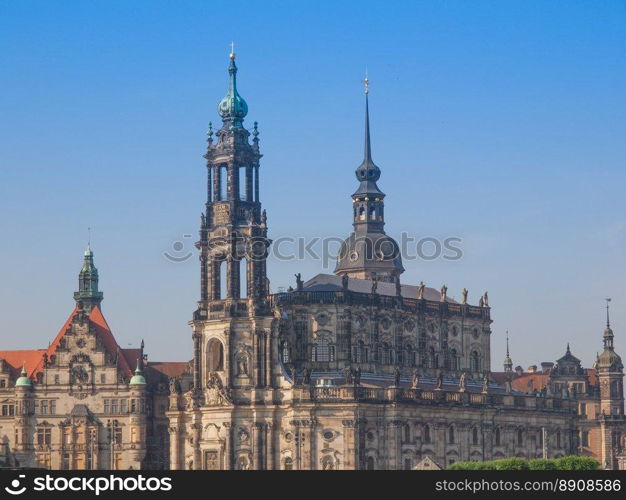 Dresden Hofkirche. Dresden Cathedral of the Holy Trinity aka Hofkirche Kathedrale Sanctissimae Trinitatis in Dresden Germany