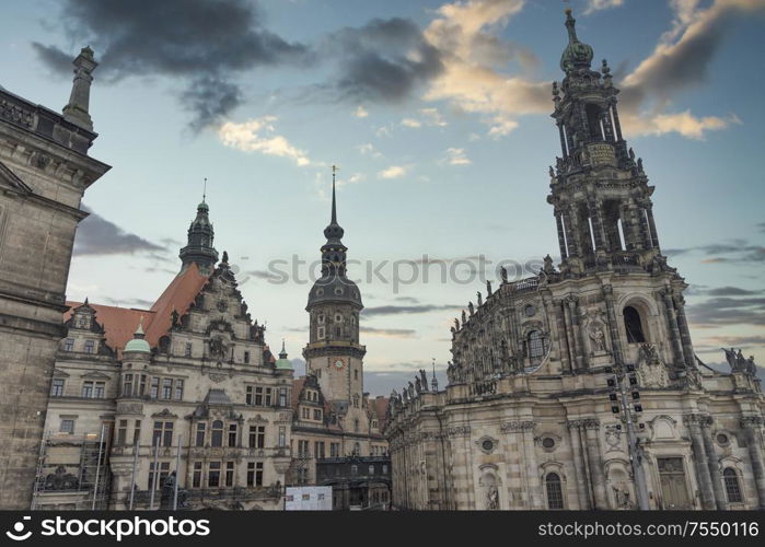 Dresden in Germany. architecture of the reconstructed old city.