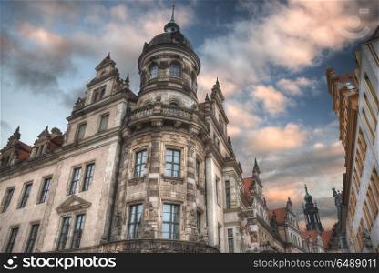 Dresden in Germany. architecture of the reconstructed old city.. Dresden in Germany.