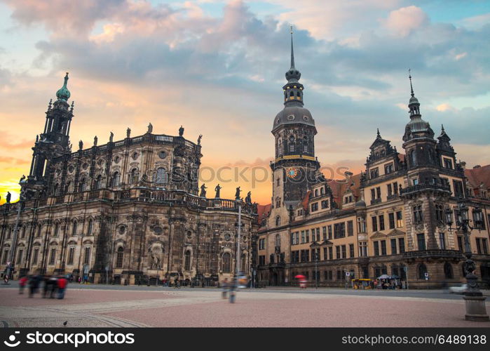 Dresden in Germany. architecture of the reconstructed old city.. Dresden in Germany.