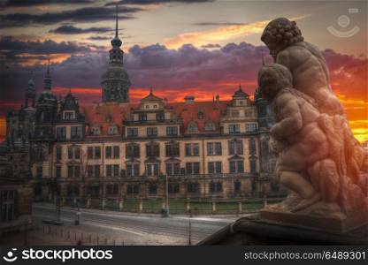 Dresden in Germany. architecture of the reconstructed old city.. Dresden in Germany.