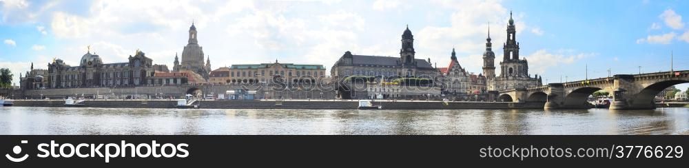 Dresden old town and river Elbe in the day. Germany