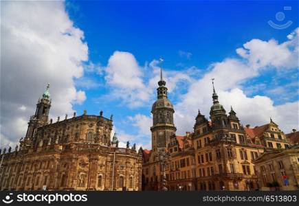 Dresden Residenzschloss and Hofkirche buildings. Dresden Residenzschloss and Hofkirche buildings in Germany