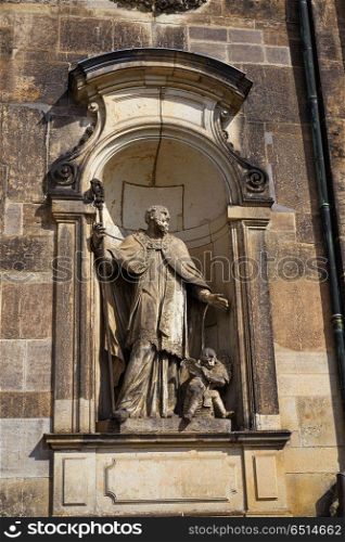 Dresden statue in Hofkirche cathedral at Saxony of Germany. Dresden statue in Hofkirche cathedral at Germany