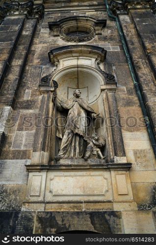 Dresden statue in Hofkirche cathedral at Saxony of Germany. Dresden statue in Saxony of Germany