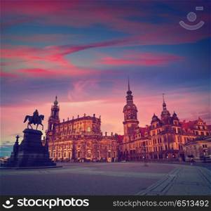 Dresden sunset at Theaterplatz in Saxony Germany. Dresden sunset at Theaterplatz in Saxony of Germany