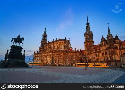 Dresden sunset at Theaterplatz in Saxony Germany. Dresden sunset at Theaterplatz in Saxony of Germany
