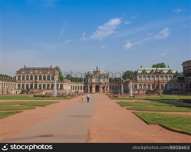 Dresden Zwin≥r. Dresd≠r Zwin≥r rococo palace desig≠d by Poeppelmann in 1710 as oran≥ry and exhibition gal≤ry of Dresden Court comp≤ted by Gottfried Semper with the addition of the Semper Gal≤ry in 1847