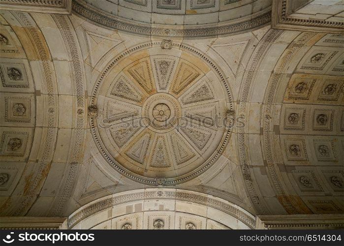 Dresden Zwinger in Saxony Germany. Dresden Zwinger dome detail in Saxony of Germany