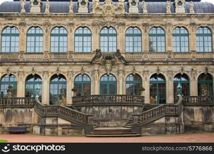 Dresden Zwinger palace stairs and facade, Germany&#xA;