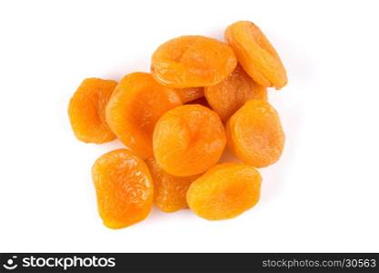 Dried apricots isolated on a white background