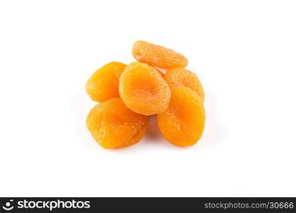 Dried apricots isolated on a white background