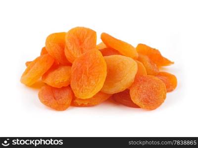 Dried apricots on a white background, Isolated