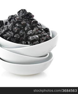 Dried Blueberries In A White Bowl