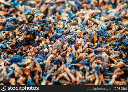Dried butterfly pea,blue pea,clitoria ternatea or aparajita flower for making herbal tea