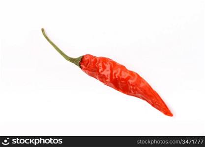 dried chili pepper isolated on white