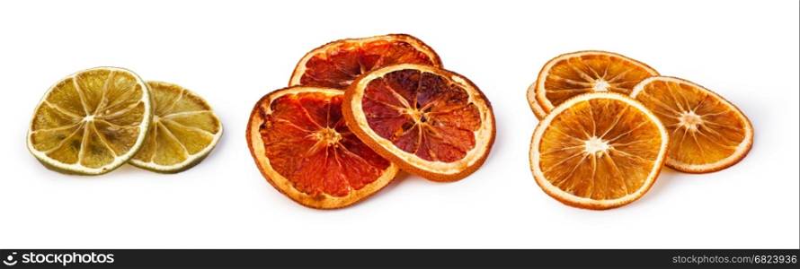 dried citrus fruit. dried citrus fruit isolated on white background