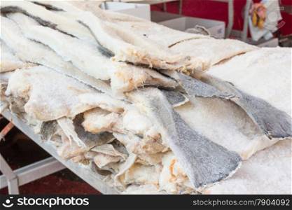 dried Cod fish salted codfish stacked