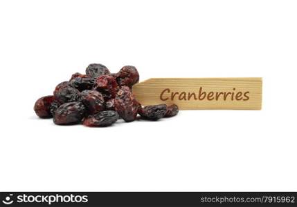 Dried cranberries at plate