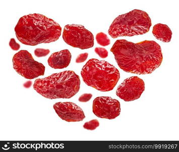 Dried dogwood in the shape of a heart on a white background.. Dried dogwood in the shape of a heart on a white background