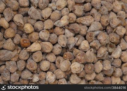Dried figs background in a market place