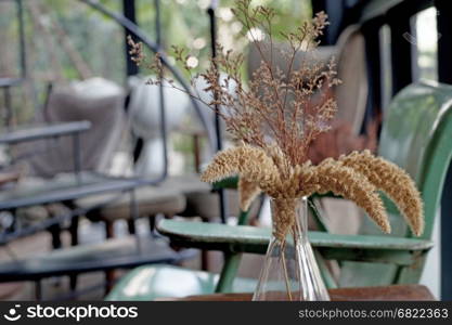 dried flowers in vase decoration in living room