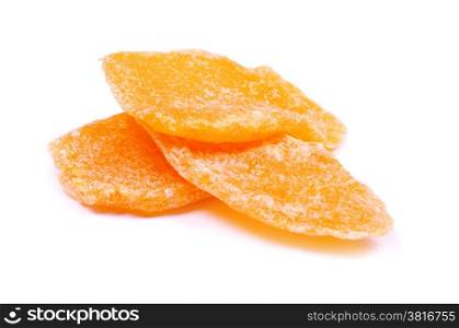 Dried fruit on white background