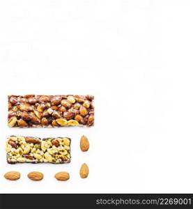 dried fruits bar with space text white background