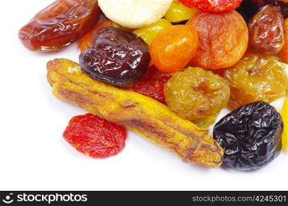 dried fruits collection on white