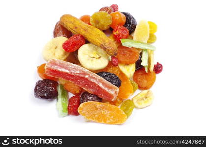 dried fruits collection on white