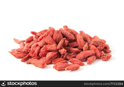 Dried goji berries isolated on white background