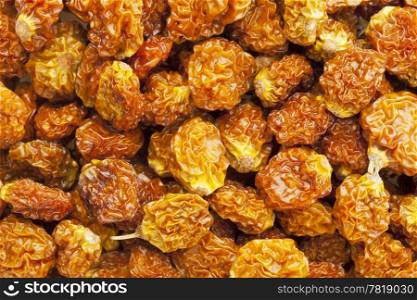dried goldenberries (physalis peruviana,) , superfruit from Peru rich in antioxidnats, vitamin A, bioflavonoids, and dietary fiber