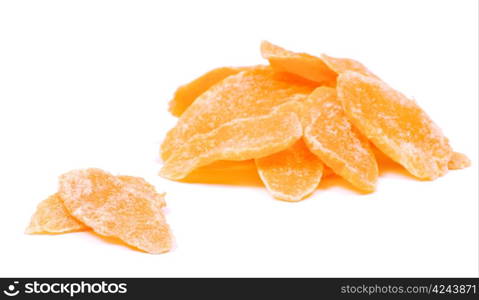 Dried mango on white background