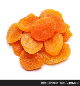 Dried organic apricot close-up isolated on a white background. Dried apricot close-up isolated on a white background
