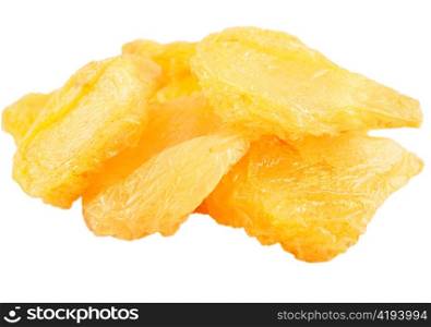 dried pears on a white background ,close up