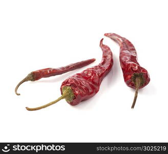 dried pepper chili isolated on white background