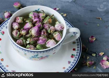 Dried pink rose buds