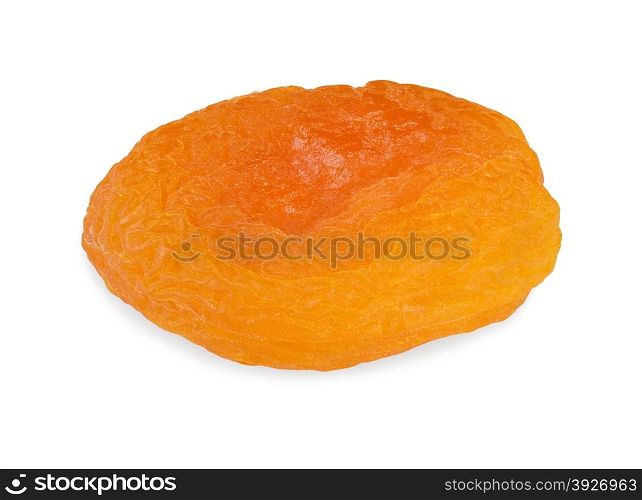 Dried pitted apricot isolated on a white background