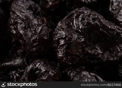 Dried plum - prunes fruits close up for background