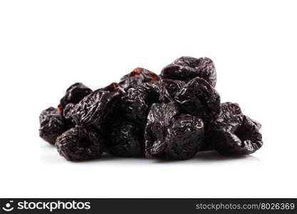 Dried plum - prunes fruits isolated on a white background